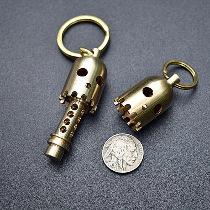 Brass Pendant Ghost Style Umbrella Rope Lanyard Knife Bead DIYAccessories EDC 07FC0E-D4 - KOEEK