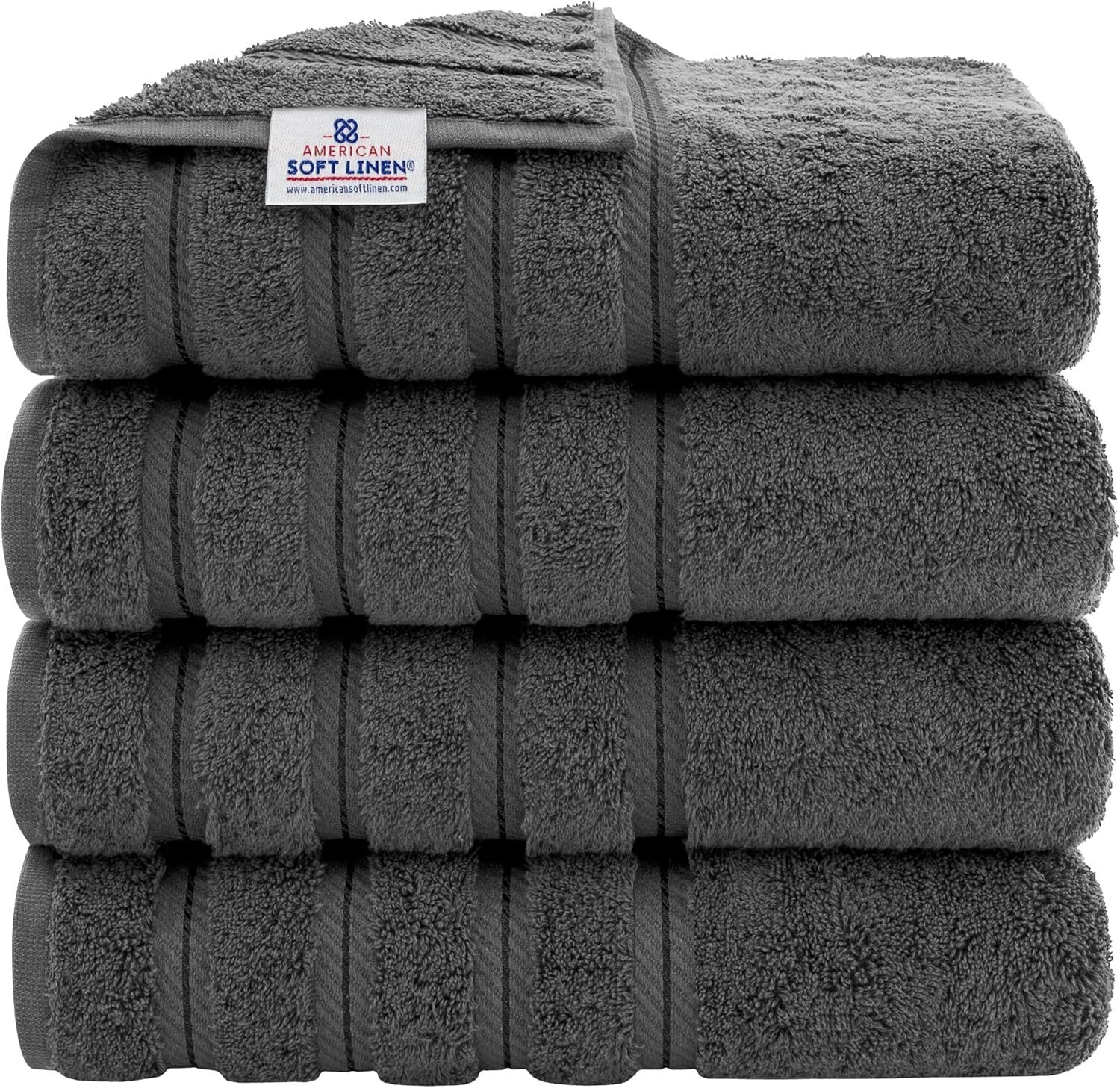 Soft Linen Luxury 4 Piece Bath Towel Set,600 GSM Cotton Turkish Bath Towels 07FC0E-D4 - KOEEK
