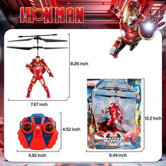 Marvel Avengers Iron Man RC Helicopter with LED Lights and Gyro Stabilizer MARVEL - KOEEK
