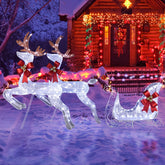 Lighted Christmas Decorations Reindeer & Sleigh Deer Set for Indoor Home Outdoor 07FC0E-D4 - KOEEK
