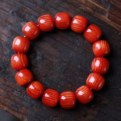 Full Oil Transparent Agarwood Prayer Beads Amber Wood Bracelet Red Pine Jewelry 07FC0E-D4 - KOEEK