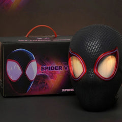 In US! Miles Morales Spider Man Mask Movable Eyes Remote Ring Control Cos Gift 07FC0E-D4 - KOEEK