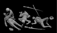 1/35 Resin Model Kit Wounded And Killed Soldiers 4 Figures Unassembled Unpainted 07FC0E-D4 - KOEEK