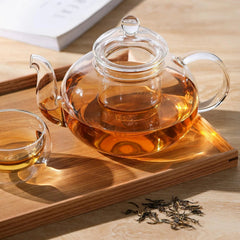 1200ml Glass Teapot with Removable Infuser,Stovetop Safe Tea Kettle,Blooming 07FC0E-D4 - KOEEK