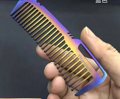 EDC TC4 Titanium Antistatic Comb Unique Fashion Pocket Comb Hair Beard Comb Gift 07FC0E-D4 - KOEEK
