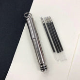 Titanium Pocket EDC Ballpoint Pen Signature Write Pen with Key Ring 5 Refills 07FC0E-D4 - KOEEK