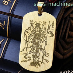 Moli Zhitian Doumu Yuanjun Pendant Taoist Amulet Protection Necklace Jewelry 07FC0E-D4 - KOEEK