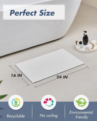 Ultra-thin bathroom mat (16 inches × 24 inches, white) 07FC0E-D4 - KOEEK