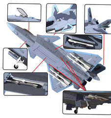 1/72 PLA J-20 Fighter Plastic Painted Unassembled Toy Model 07FC0E-D4 - KOEEK