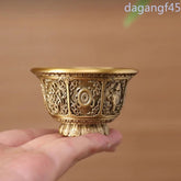 6.4cm Retro Brass Eight Auspicious Water Supply Cup Buddhist Shrine Utensils 07FC0E-D4 - KOEEK