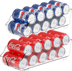 Soda Can Organizer for Pantry / Refrigerator, Clear, Set of 2 07FC0E-D4 - KOEEK