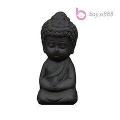 6.1cm Purple Clay Handcarved Meditating Buddha Statue Zen Monk Tea Pet Ornament 07FC0E-D4 - KOEEK