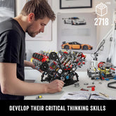 new Mould King 10130 F488 V8 Engine V Type 8 Cylinder Motor Building Block Toy MOC MOULD KING - KOEEK