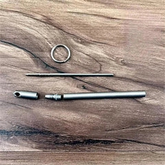 EDC 1PC Titanium Alloy Mini Ballpoint Pen Portable Keychain Outdoor Writing Pen 07FC0E-D4 - KOEEK