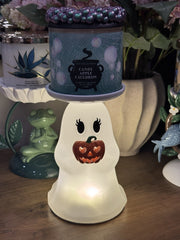 !!! Bath & Body Works Halloween Ghost 3 wick Candle Holder LIGHTS UP!!! BATH & BODY WORKS - KOEEK
