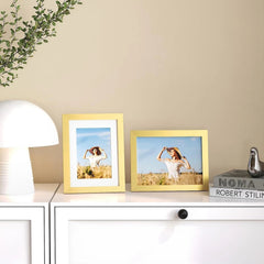 6x8 Photo Frame Gold Set, Wooden Photo Frame with Liner (4x6 Size) 07FC0E-D4 - KOEEK