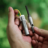 EDC Titanium Whistle Waterproof Flint Outdoor Camping survival Tool Keychain 07FC0E-D4 - KOEEK