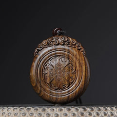 Natural Papua Wood Pendant Tibetan Amulet Hand Carved Wooden Necklace Unisex 07FC0E-D4 - KOEEK