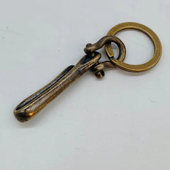 Retro Brass Causal Style Fishhook Key Chain Keyring Shackle Split Ring 07FC0E-D4 - KOEEK