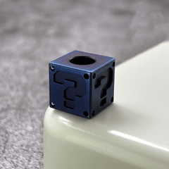 EDC Titanium Question Mark Block Knife Lanyard Bead Necklace Pendant DIY Blue 07FC0E-D4 - KOEEK