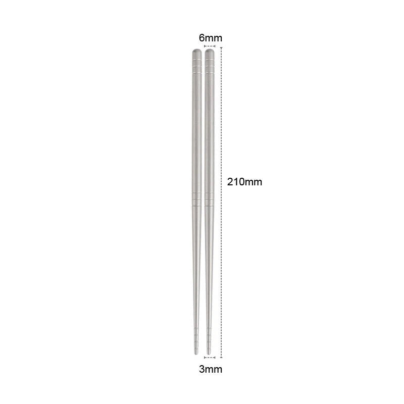 1 Pairs Titanium TA1 Metal Twist Traditional Chinese Chopsticks Camping EDC Tool EDC - KOEEK