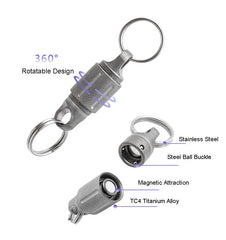 EDC 360 Degree Rotating Titanium Gimbal Keychain Car Keychains with Key Ring Hot 07FC0E-D4 - KOEEK