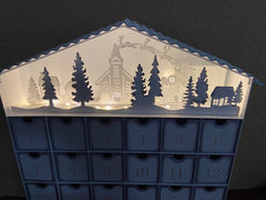 Advent Calendar 24 Doors Costco Metal w/ Lighted Christmas Scene NIB COSTCO - KOEEK