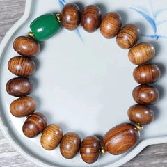 Natural Huanghauli Wood Prayer Beads Men Woman Gift Bracelet Buddha Bless 07FC0E-D4 - KOEEK