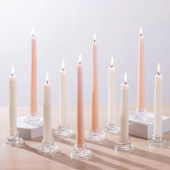 Glass Tapered Candlestick Holders: 10Pcs Small Taper Candle Holders 07FC0E-D4 - KOEEK