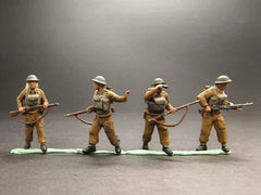 1/72 Scale WWII British Recon Team 4PCS Painted Soldiers Model No Stand Base 07FC0E-D4 - KOEEK