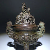 Antique Style Nine Dragon Brass Incense Burner Censer Vintage Collectible Decor 07FC0E-D4 - KOEEK