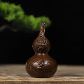 8cm Vintage Brass Gourd Figurine Bagua Fu Feng Shui Home Desk Decor 07FC0E-D4 - KOEEK