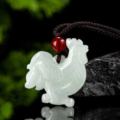 Natural Jade Pendant Zodiac Chicken Pendant Stone Necklace Jade Pendant Necklace 07FC0E-D4 - KOEEK