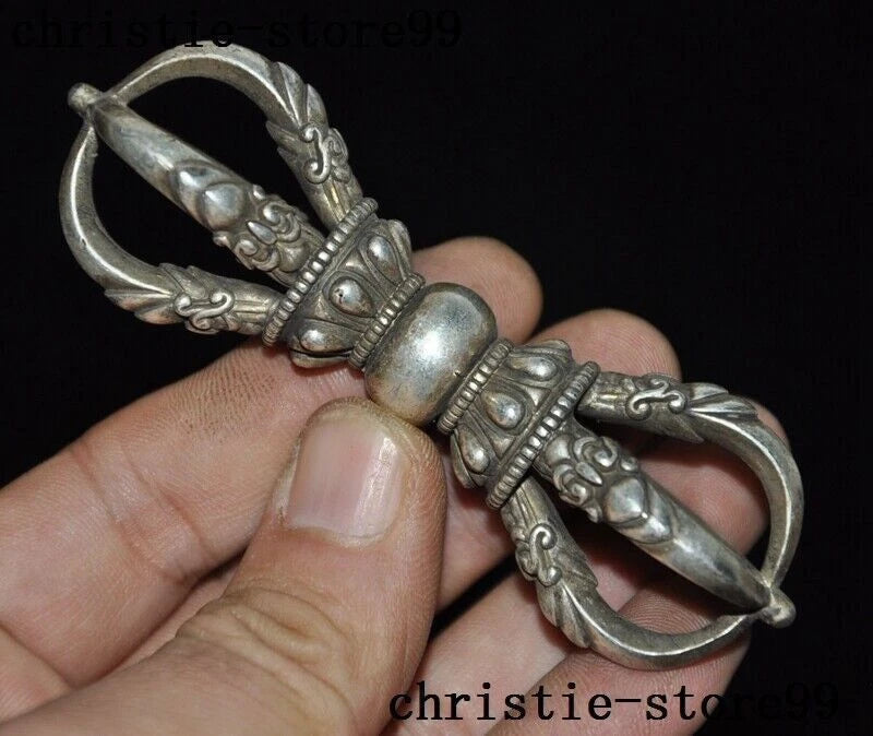 Old Tibet Tantra Buddhism Tibetan Silver Dorje Vajra Dorje Phurpa Dagger FaQi 07FC0E-D4 - KOEEK