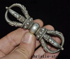 Old Tibet Tantra Buddhism Tibetan Silver Dorje Vajra Dorje Phurpa Dagger FaQi 07FC0E-D4 - KOEEK