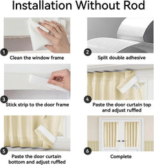 36 wide x 72 long front door curtain panel, 1 piece, light beige 07FC0E-D4 - KOEEK