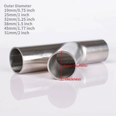 304 Stainless Steel Tee Y Shape Pipe Y-Piece Exhaust Tube Polished 19mm-51mm 07FC0E-D4 - KOEEK