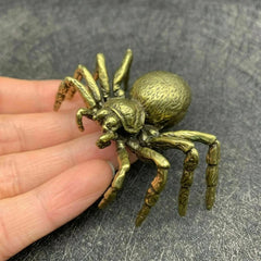 6.5cm Exquisitely Chinese Brass Spider Hand-carved Tea Pet Home Decoration 07FC0E-D4 - KOEEK