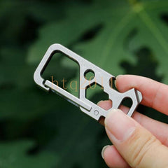 TC4 Titanium Alloy Car Keychain Outdoor Carabiner Bottle Opener EDC Multi-Tools 07FC0E-D4 - KOEEK
