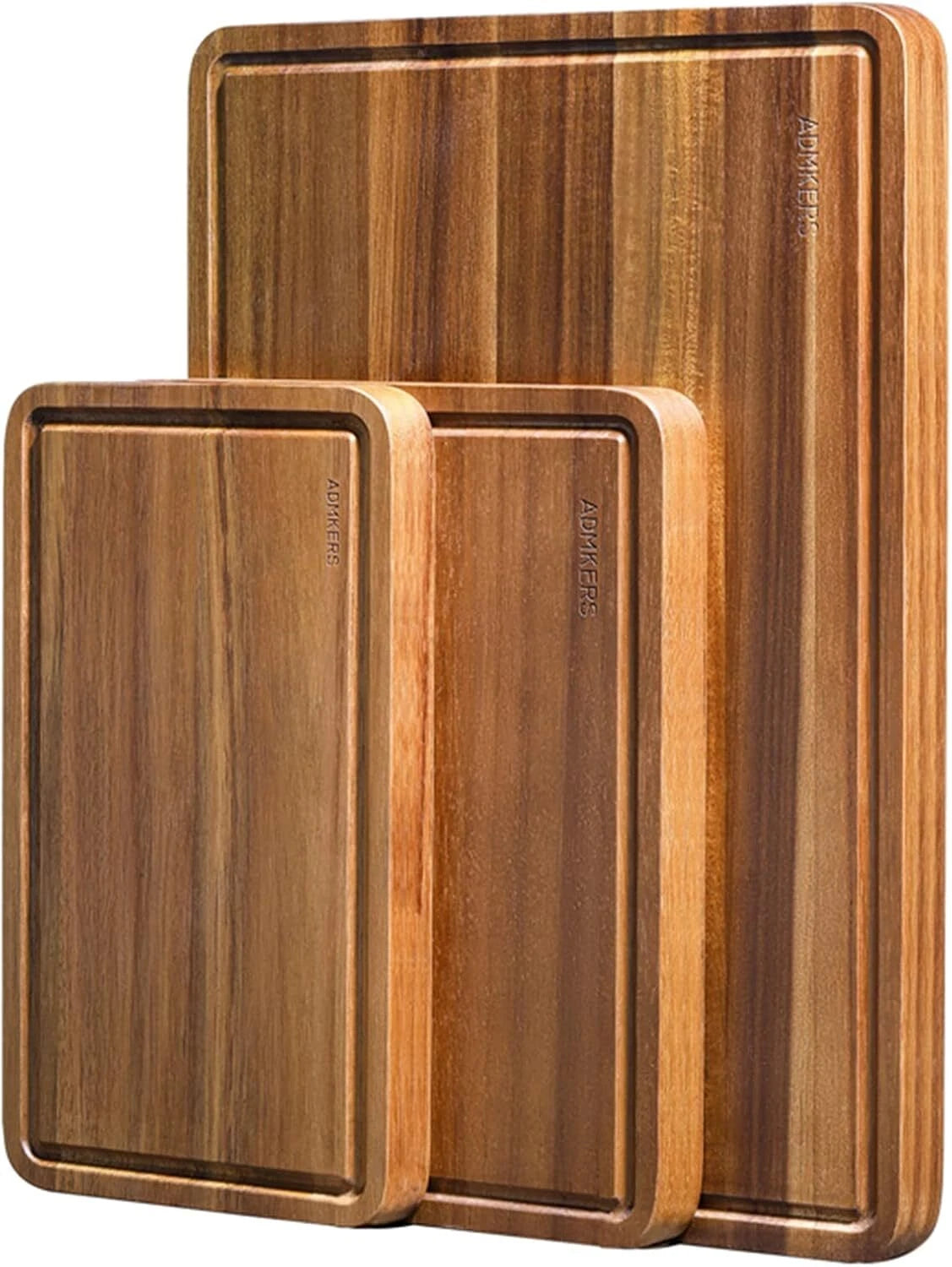 Wood Cutting Boards Set of 3 for Kitchen, Thick Chopping Board, Large Wooden 07FC0E-D4 - KOEEK