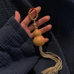 Natural Gourd with Bodhi Bead Pendant Chinese Style Ornament 07FC0E-D4 - KOEEK