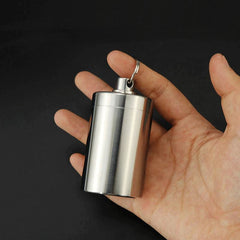 Stainless Steel Waterproof Tank EDC Survival Seal Container Pill Box Keychain 07FC0E-D4 - KOEEK