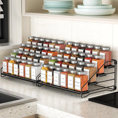 4 Tier Spice Rack Organzier, Spice Rack for Cabinet, Adjustable Depth Seasoning 07FC0E-D4 - KOEEK