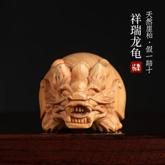 Jiaoba Wood Ruilong Turtle Blessing Craft - Turtle Shell Decorative Piece 07FC0E-D4 - KOEEK