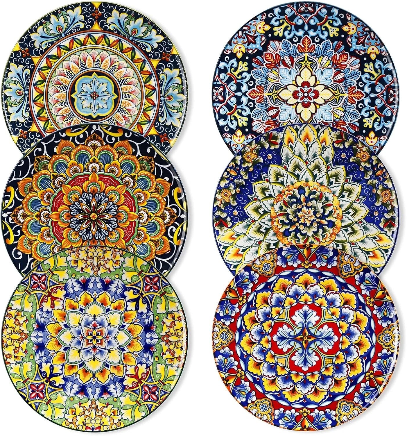 Salad Plate Set (6-8.5 inches), Ceramic Dessert Plate, Small Dinner Plate Set. 07FC0E-D4 - KOEEK