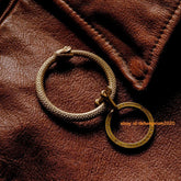 Brass Brass Snake Ring Keychain Bite Ouroboros Key Pendant Mens Gift 07FC0E-D4 - KOEEK