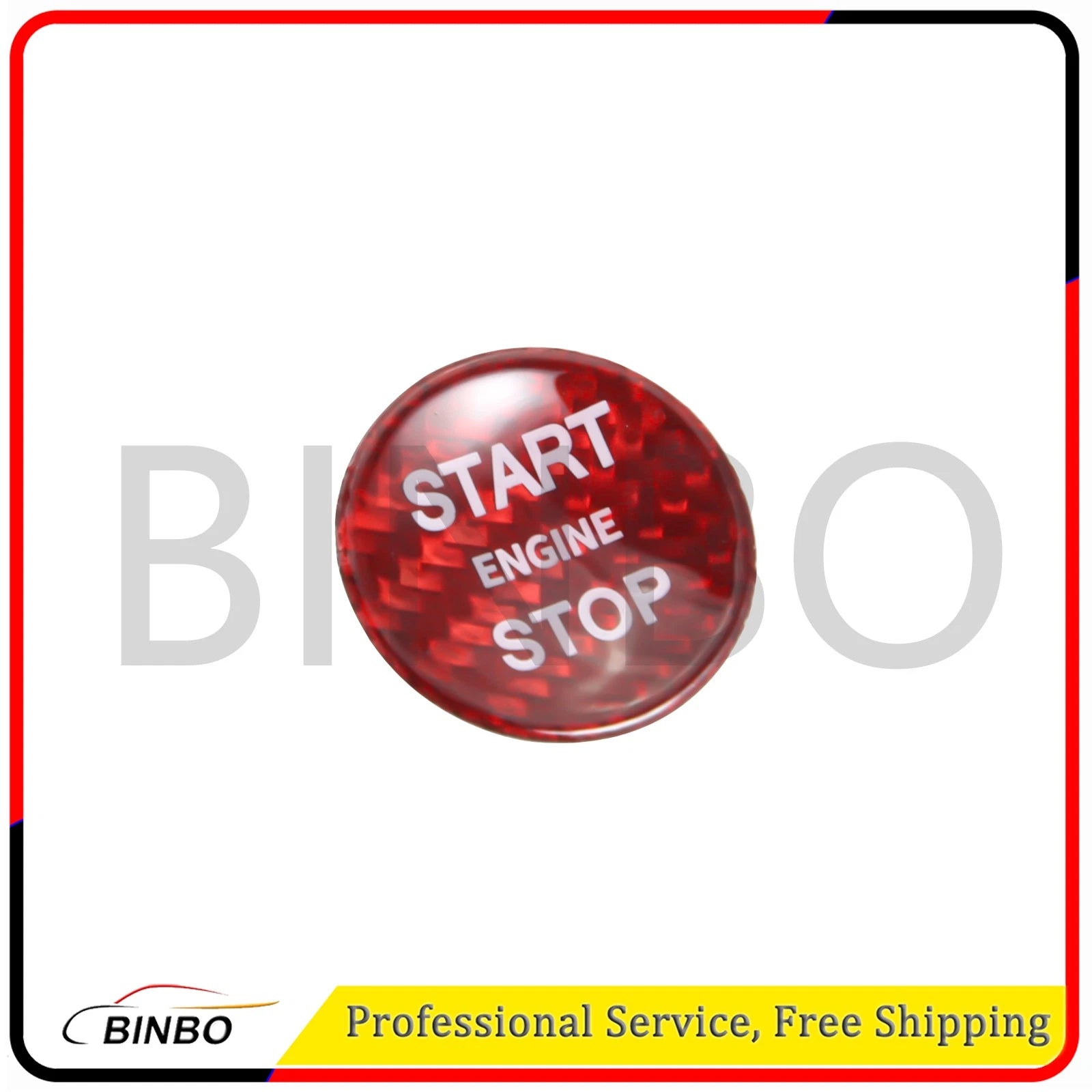 Red Start Stop Engine Button Switch Cover Trim fit for Jaguar XJ 2010-2019 07FC0E-D4 - KOEEK