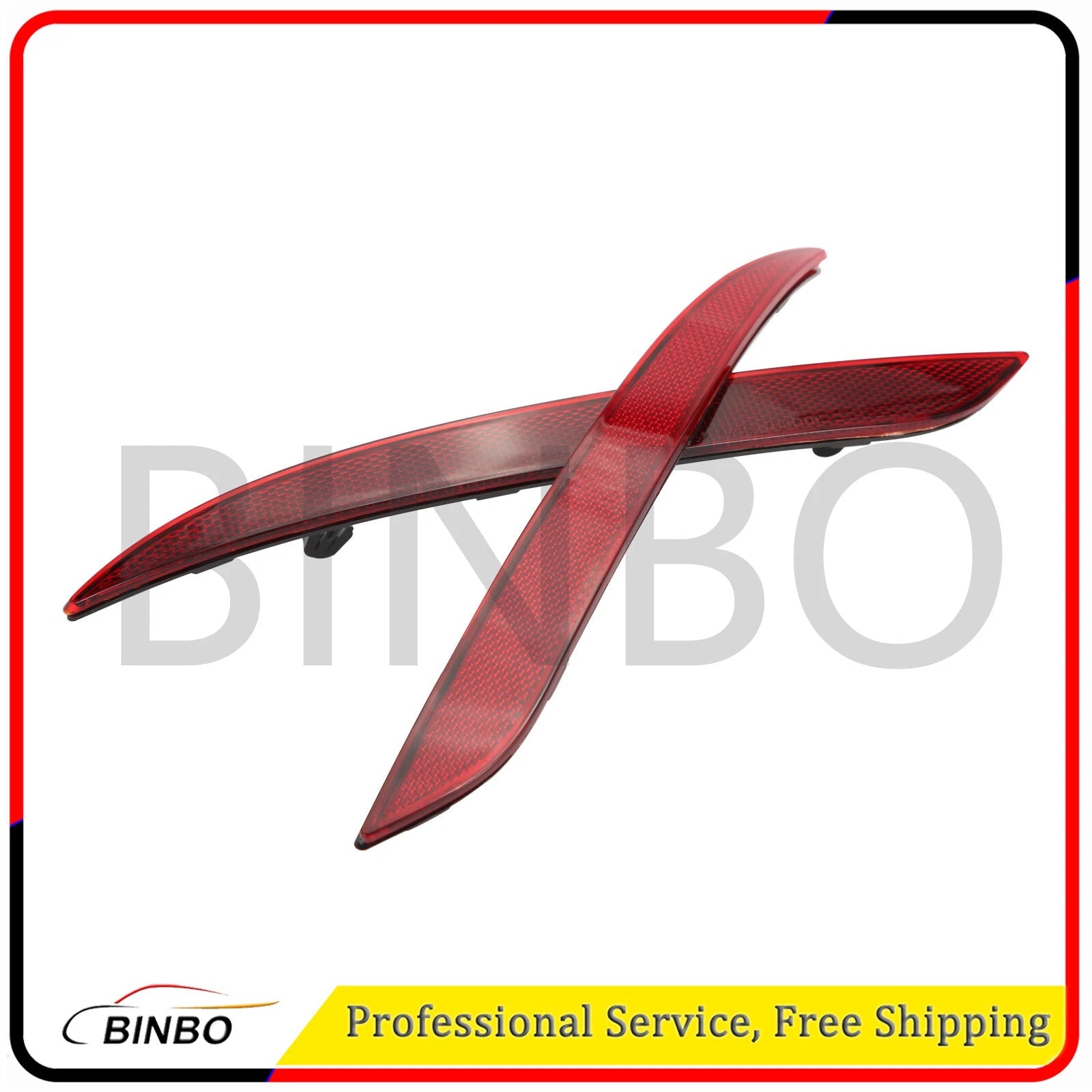 For Tesla Model 3 ABS Red 1 Pair Left + Right Tail Rear Bumper Reflector Marker 07FC0E-D4 - KOEEK