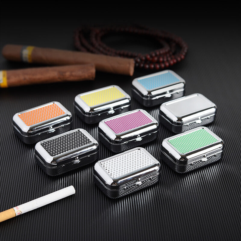 Portable EDC Ashtray Metal Pocket Ashtray Mini Ashtray With Lid Cigaretbe Gifts 07FC0E-D4 - KOEEK