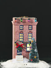 Anthropologie Tudor Townhouse Light-Up Ornament Christmas Home Village Pink ANTHROPOLOGIE - KOEEK